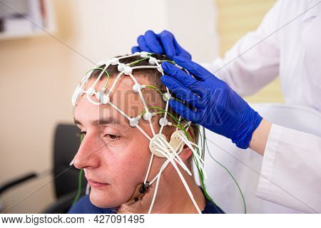 Patient Brain Testing Using Encephalography At Medical Center