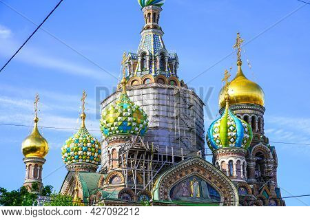 1.07.2021 Russia St. Petersburg. Cathedral Of The Savior On Blood. Cathedral Of The Resurrection. Ar