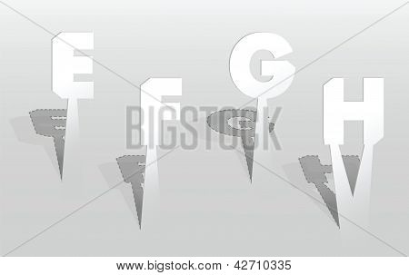 Ilustração de letras brancas