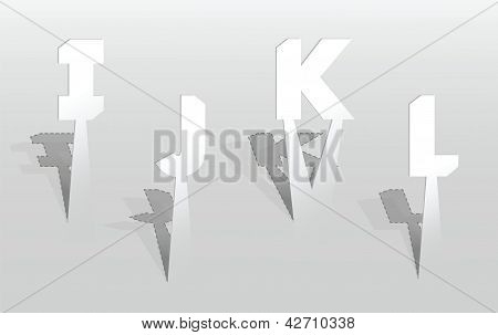 Illustration of white letters