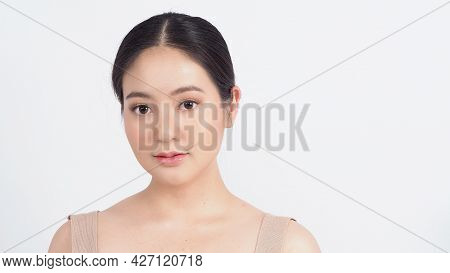 Young Asian Woman Beauty Face Make Up For Skincare Cosmetic