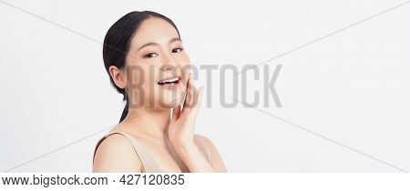 Young Asian Woman Beauty Face Make Up For Skincare Cosmetic