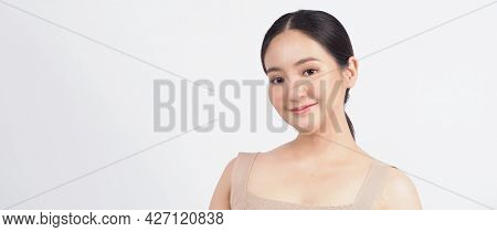 Young Asian Woman Beauty Face Make Up For Skincare Cosmetic