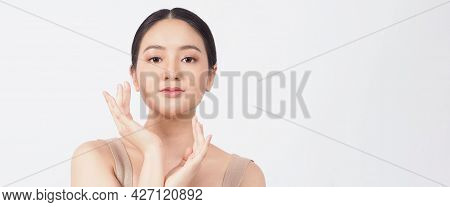 Young Asian Woman Beauty Face Make Up For Skincare Cosmetic