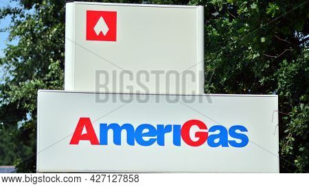 Warsaw, Poland. 17 July 2021.sign Ameri Gas. Company Signboard  Ameri Gas