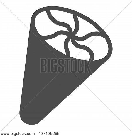 Ice Cream In Cone Solid Icon, Ice Cream Concept, Cone Ice Cream Vector Sign On White Background, Pac