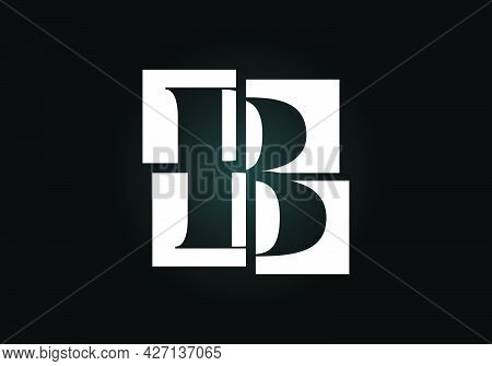Initial B Monogram Letter Alphabet Made Of Four Squares. Font Emblem. Broken, Puzzle Alphabet Sign. 