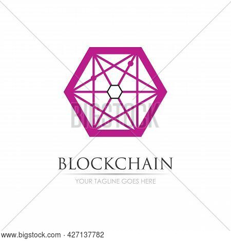Block Chain Logo Technology Icon. Digital Vector Modern Symbol. Company Logo Design Inspiration.