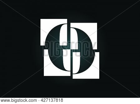 Initial O Monogram Letter Alphabet Made Of Four Squares. Font Emblem. Broken, Puzzle Alphabet Sign. 