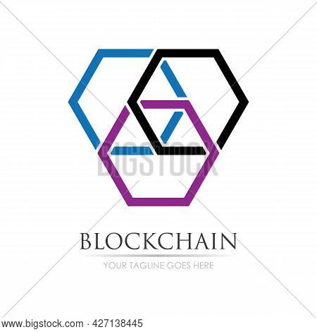 Block Chain Logo Technology Icon. Digital Vector Modern Symbol. Company Logo Design Inspiration.