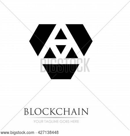 Block Chain Logo Technology Icon. Digital Vector Modern Symbol. Company Logo Design Inspiration.