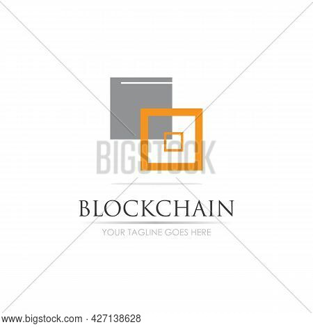 Block Chain Logo Technology Icon. Digital Vector Modern Symbol. Company Logo Design Inspiration.