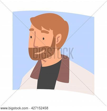 Videoconference And Web Meeting With Bearded Man Character Engaged In Online Communication In Real T