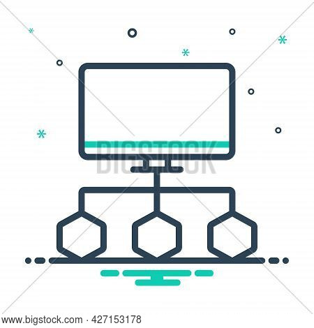 Mix Icon For Connecte-data-flow-chart Process Connection Oranizational Corporate Diagram Flowchart H