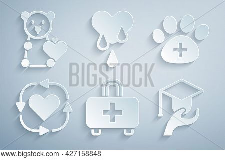 Set First Aid Kit, Veterinary Clinic, Volunteer, Education Grant, Blood Donation And Donate Child To