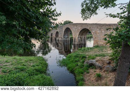 The So-called Old Bridge Or Romanesque Bridge Crosses The Alberche River As It Passes Through The Sp