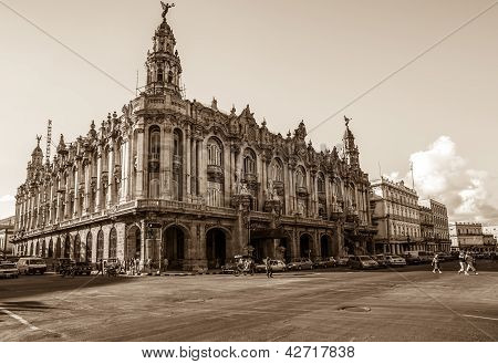 HAVANA, CUBA - DECEMBER 15, 2012: View from the gran Teatro in Cuba Havana