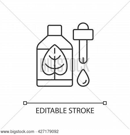 Natural Skincare Linear Icon. Non-toxic, Green Cosmetic Products. Organic Ingredients. Thin Line Cus