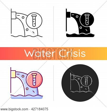 Water Pollution Control Icon. Urban Runoff Management. Underground Water Contamination. Reduce Sewag