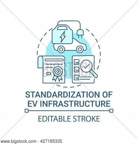 Ev Infrastructure Standardization Concept Icon. Electric Vehicles Charging Stations Accessibility Ab