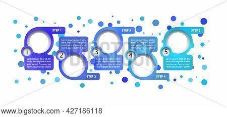 Blue Corporate Vector Infographic Template. Roadmap Presentation Design Elements With Text Space. Da