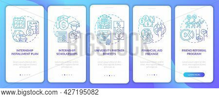 Traineeship Program Financing Onboarding Mobile App Page Screen. University Partner Walkthrough 5 St