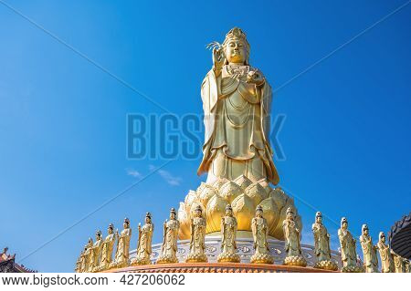 Guanyin Goddress With Beautiful Sky At Foguangshan Thaihua Temple Thailand.fo Guang Shan Is One Of T