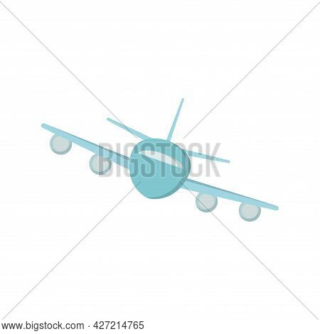The Airplane, Digital Trend Vector Illustrations, Modern Design, Logo, Icon, Light Blue,  Color. Tra