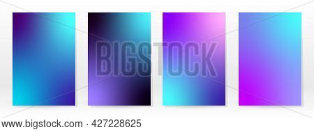 Minimal Poster. Pastel Soft. Blue Gradient Set. Graphic Color Background. Blurred Mesh Texture. Vect