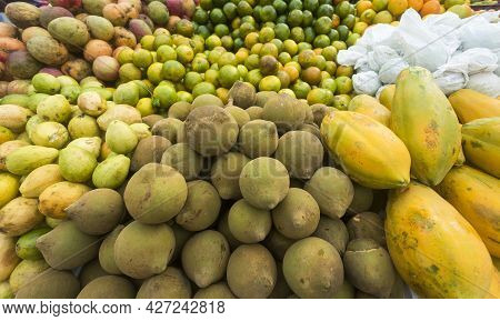 Quararibea Cordata - Sapote Fruit In The Traditional Colombian Market