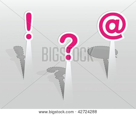 Papír felkiáltójelek illusztrációja