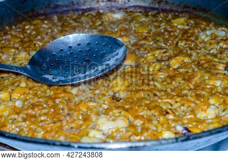 Detail Of A Traditional Spanish Dish Of Fideua