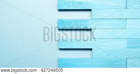Solid Wood Parquet In Blueas Wood Texture On Blue Background With Space For Text Or Images, Woodwork