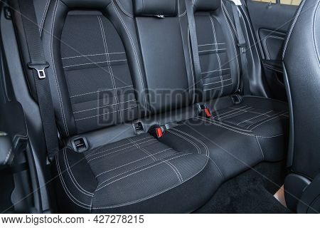 Novosibirsk, Russia - July 07, 2021:   Mercedes-benz Gla-class, Comfort Car Inside. Clean Car Interi