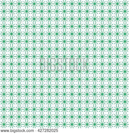 Abstract Green Floral Pattern On White Surface