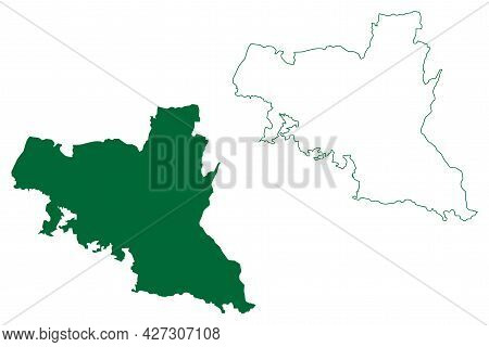 Erode District (tamil Nadu State, Republic Of India) Map Vector Illustration, Scribble Sketch Erode 