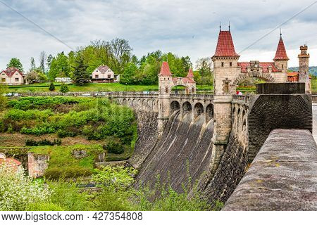 Czech Republic, Talsperre Les Kralovstvi (forest Kingdom) - May 15, 2021. Historic Hydraulic Water D