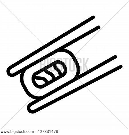 Sushi Roll Bamboo Sticks Icon. Outline Sushi Roll Bamboo Sticks Vector Icon For Web Design Isolated 