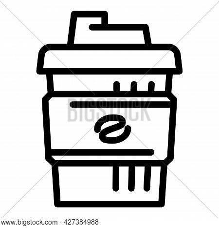 Ski Resort Coffee Cup Icon. Outline Ski Resort Coffee Cup Vector Icon For Web Design Isolated On Whi