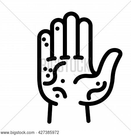 Hand Frostbite Icon. Outline Hand Frostbite Vector Icon For Web Design Isolated On White Background