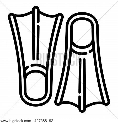 Diving Fins Icon. Outline Diving Fins Vector Icon For Web Design Isolated On White Background