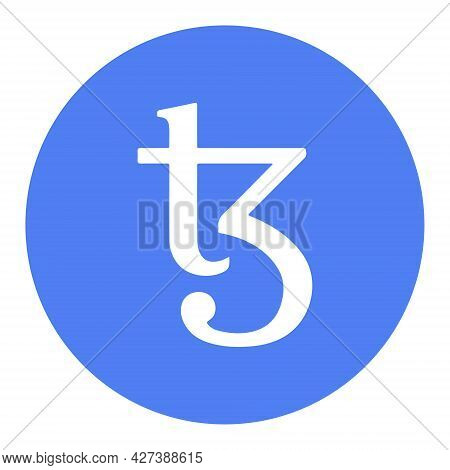 Tezos Xtz Token Symbol Cryptocurrency Logo, Coin Icon In Circle Isolated On White Background. Vector