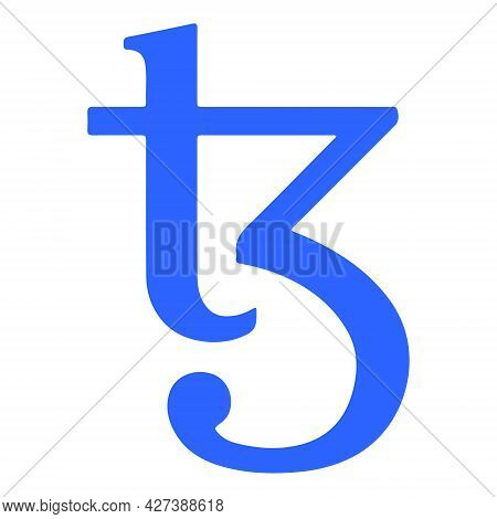 Tezos Xtz Token Symbol Cryptocurrency Logo, Coin Icon Isolated On White Background. Vector Illustrat