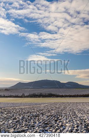 Winter landscape under Palava near Sonberk, South Moravia, Czech Republic
