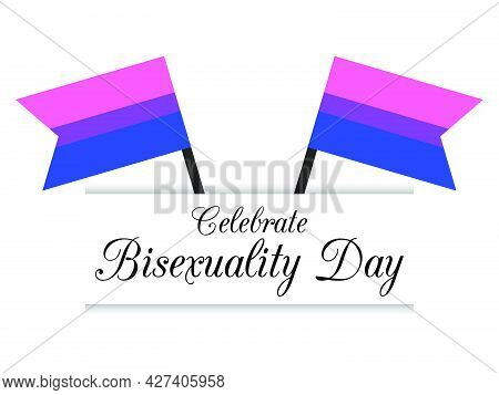 Celebrate Bisexuality Day. Bisexual Pride Flag On White Background. Tolerance And Love. Lgbt Sexual 