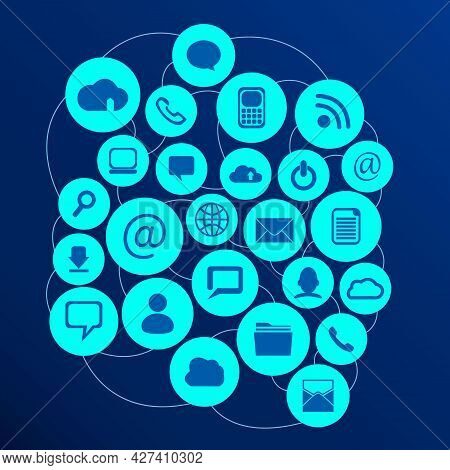 Wallpaper In The Style Of Business With Various Signs. Vector Illustration.