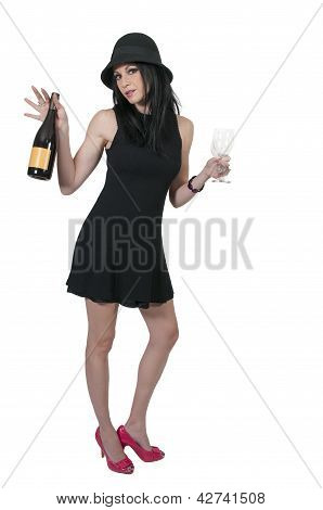 Frau mit Wein