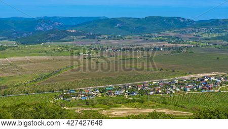 Crimean Peninsula In The Spring. View From The Mount Sapun