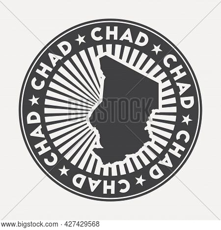 Chad Round Logo. Vintage Travel Badge With The Circular Name And Map Of Country, Vector Illustration