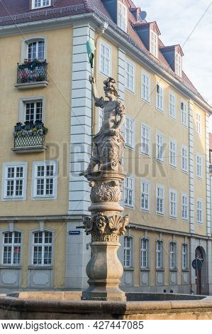 Gorlitz, Germany - June 2, 2021: Fountain Of St. George.